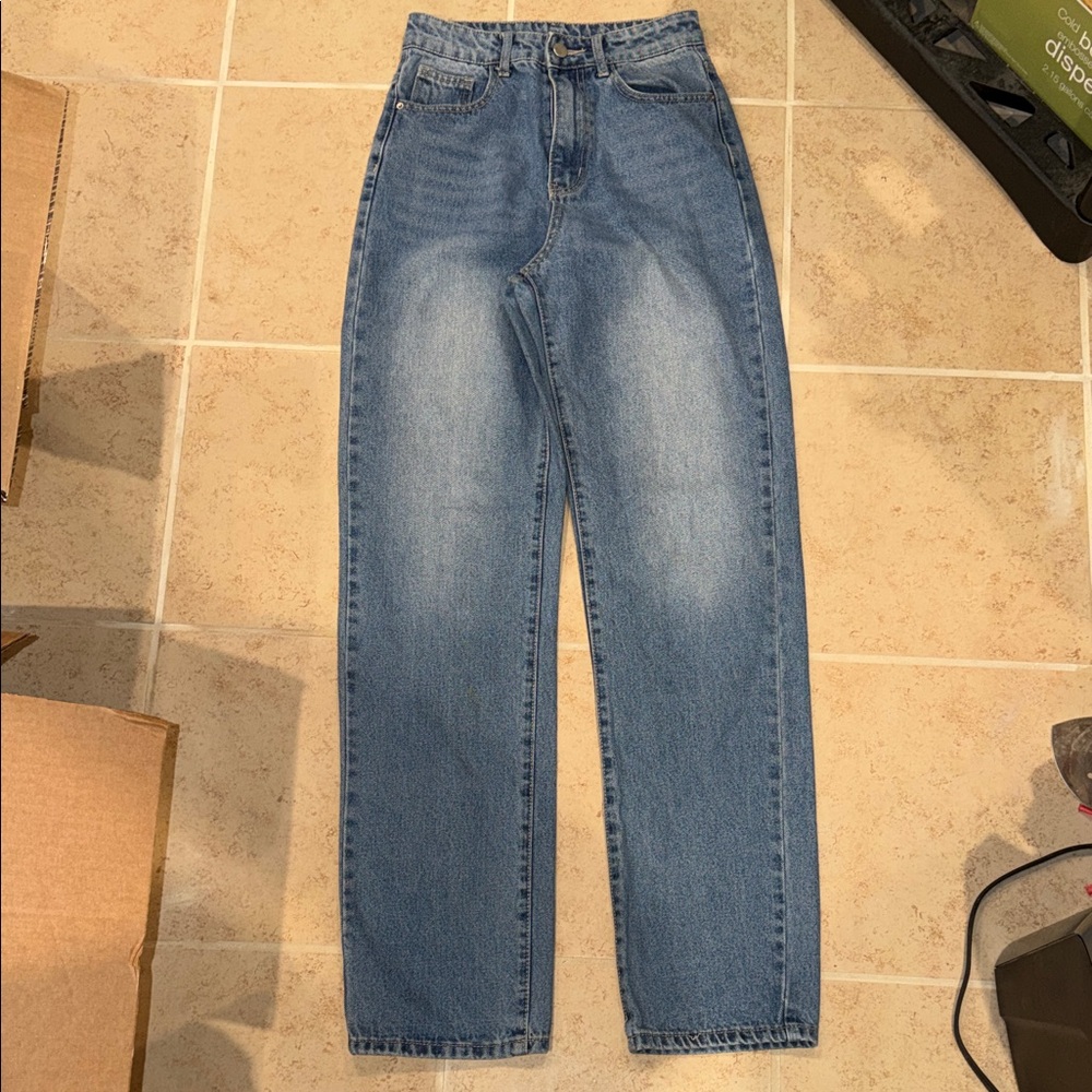 SHEIN Blue Denim Jeans High Rise
